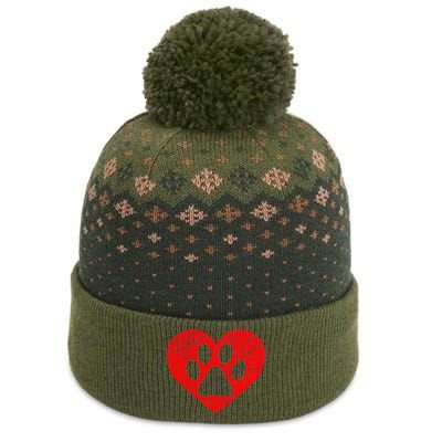 Dog Lover Heart Love Vintage Valentine's Day The Baniff Cuffed Pom Beanie