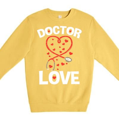 Doctor Love Heart Stethoscope Cute Nurse & Doctor Valentines Premium Crewneck Sweatshirt