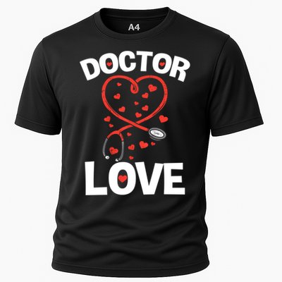 Doctor Love Heart Stethoscope Cute Nurse & Doctor Valentines Cooling Performance Crew T-Shirt