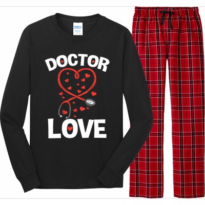 Doctor Love Heart Stethoscope Cute Nurse & Doctor Valentines Long Sleeve Pajama Set