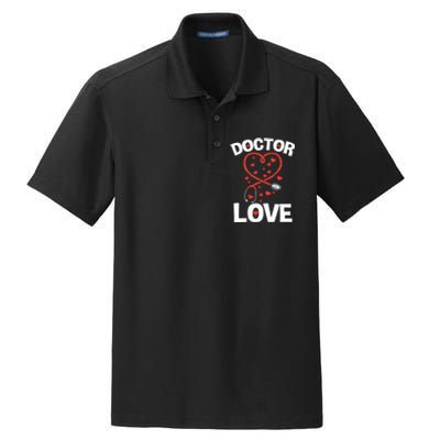 Doctor Love Heart Stethoscope Cute Nurse & Doctor Valentines Dry Zone Grid Polo