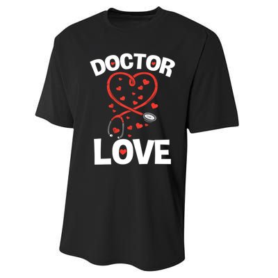 Doctor Love Heart Stethoscope Cute Nurse & Doctor Valentines Performance Sprint T-Shirt