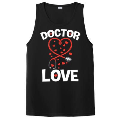 Doctor Love Heart Stethoscope Cute Nurse & Doctor Valentines PosiCharge Competitor Tank