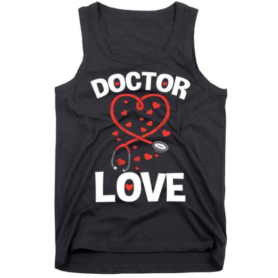 Doctor Love Heart Stethoscope Cute Nurse & Doctor Valentines Tank Top