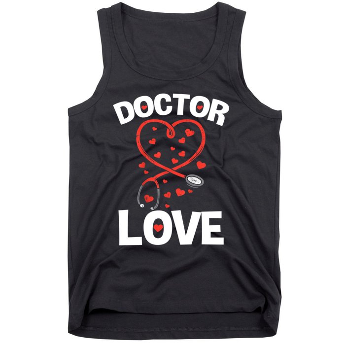 Doctor Love Heart Stethoscope Cute Nurse & Doctor Valentines Tank Top