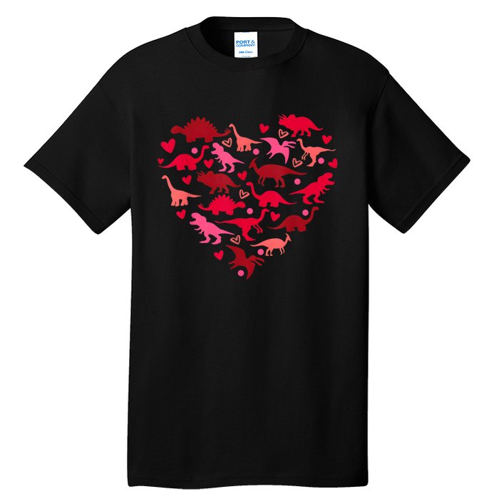 Dinosaur Love Heart T Rex Cute Valentines Day Tall T-Shirt