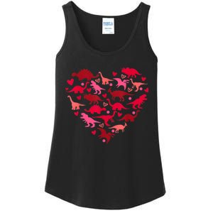 Dinosaur Love Heart T Rex Cute Valentines Day Ladies Essential Tank