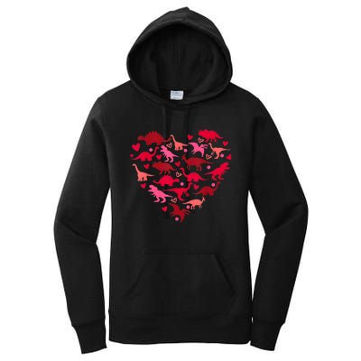 Dinosaur Love Heart T Rex Cute Valentines Day Women's Pullover Hoodie