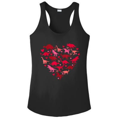 Dinosaur Love Heart T Rex Cute Valentines Day Ladies PosiCharge Competitor Racerback Tank