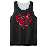 Dinosaur Love Heart T Rex Cute Valentines Day Mesh Reversible Basketball Jersey Tank