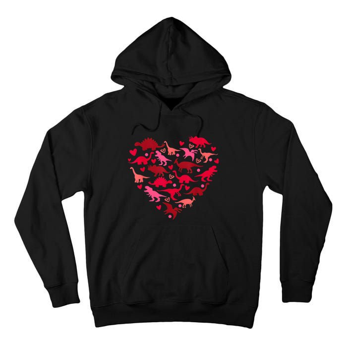 Dinosaur Love Heart T Rex Cute Valentines Day Tall Hoodie