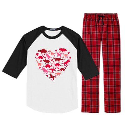 Dinosaur Love Heart T Rex Cute Valentines Day Boy Toddlers Raglan Sleeve Pajama Set