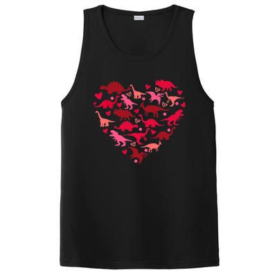 Dinosaur Love Heart T Rex Cute Valentines Day Boy Toddlers PosiCharge Competitor Tank