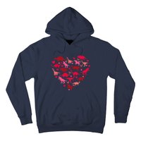 Dinosaur Love Heart T Rex Cute Valentines Day Boy Toddlers Hoodie