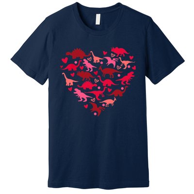 Dinosaur Love Heart T Rex Cute Valentines Day Boy Toddlers Premium T-Shirt