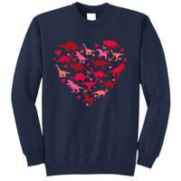 Dinosaur Love Heart T Rex Cute Valentines Day Boy Toddlers Tall Sweatshirt