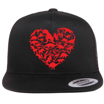 Dinosaur Love Heart Cute Valentines Day Toddlers Flatbill Hat