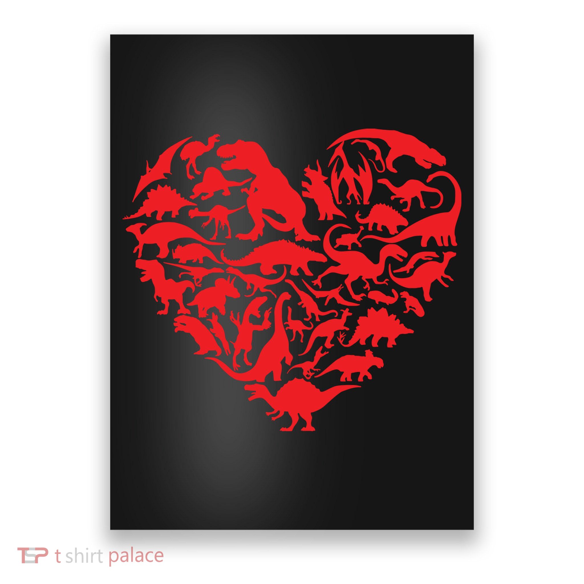 Dinosaur Love Heart Cute Valentines Day Toddlers Poster