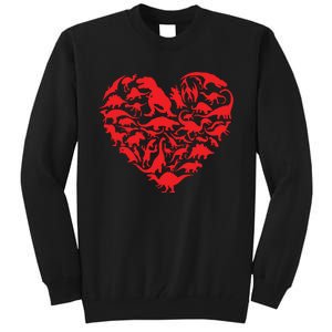 Dinosaur Love Heart Cute Valentines Day Toddlers Tall Sweatshirt