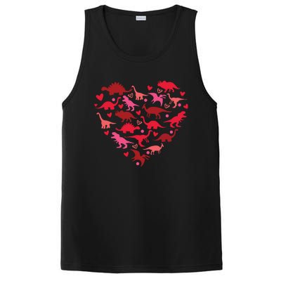 Dinosaur Love Heart T Rex Cute Valentines Day Toddlers PosiCharge Competitor Tank