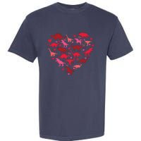 Dinosaur Love Heart T Rex Cute Valentines Day Toddlers Garment-Dyed Heavyweight T-Shirt