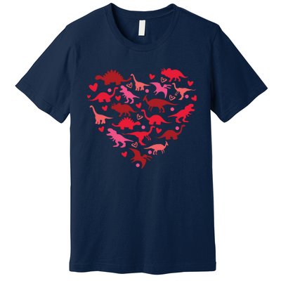 Dinosaur Love Heart T Rex Cute Valentines Day Toddlers Premium T-Shirt