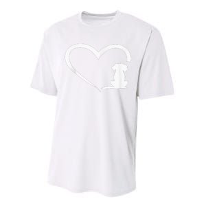 Dog Loves Heart dog paw Heart Dogs Performance Sprint T-Shirt