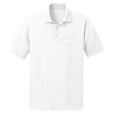 Dog Loves Heart dog paw Heart Dogs PosiCharge RacerMesh Polo