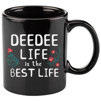 DeeDee Life Is The Best Life Floral Cute Funny Dee-Dee 11oz C Handle Ceramic Mug