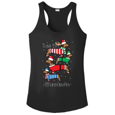 Dachshund Life Is Wienderful Christmas Ladies PosiCharge Competitor Racerback Tank