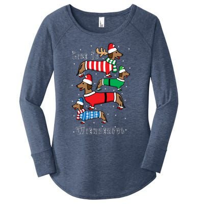 Dachshund Life Is Wienderful Christmas Women's Perfect Tri Tunic Long Sleeve Shirt