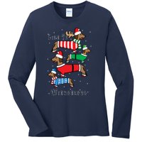 Dachshund Life Is Wienderful Christmas Ladies Long Sleeve Shirt