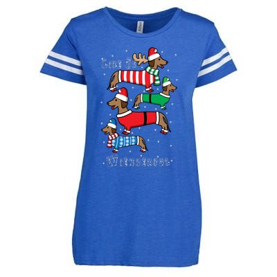 Dachshund Life Is Wienderful Christmas Enza Ladies Jersey Football T-Shirt