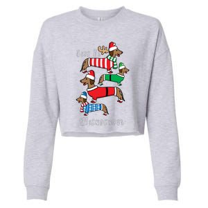 Dachshund Life Is Wienderful Christmas Cropped Pullover Crew