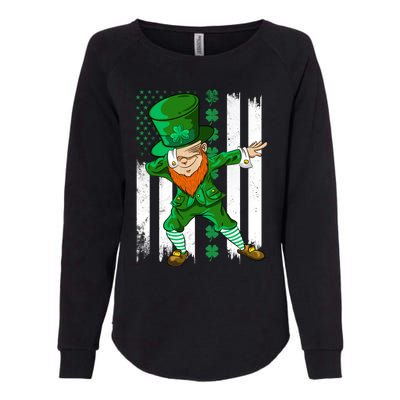 Dabbing Leprechaun Irish American Flag St Patricks Day Boy Womens California Wash Sweatshirt