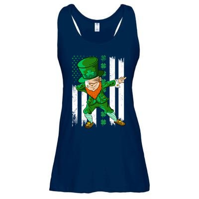 Dabbing Leprechaun Irish American Flag St Patricks Day Boy Ladies Essential Flowy Tank