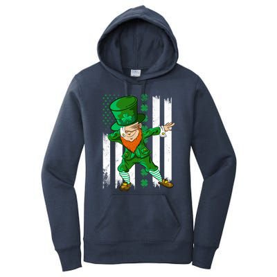 Dabbing Leprechaun Irish American Flag St Patricks Day Boy Women's Pullover Hoodie