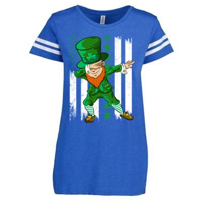 Dabbing Leprechaun Irish American Flag St Patricks Day Boy Enza Ladies Jersey Football T-Shirt