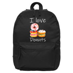 Donut Lover I Love Donuts Doughnut Sprinkles 16 in Basic Backpack