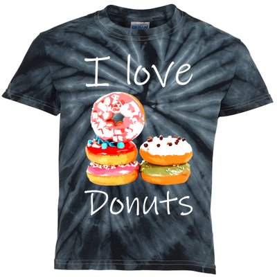 Donut Lover I Love Donuts Doughnut Sprinkles Kids Tie-Dye T-Shirt