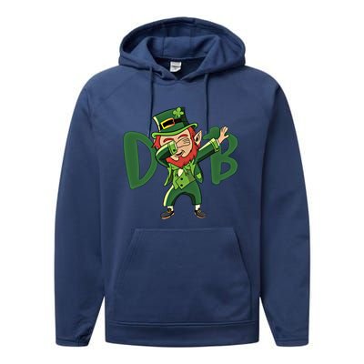 Dabbing Leprechaun Irish St PatrickS Day Gift Meaningful Gift Performance Fleece Hoodie