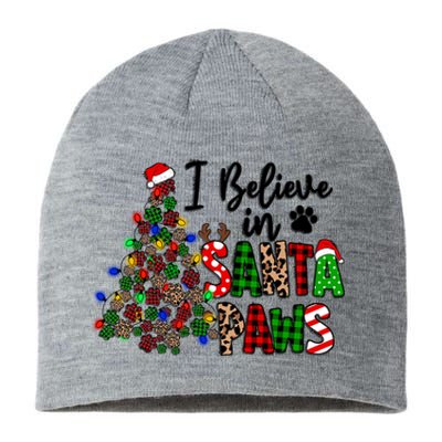 Dog Lover I Believe In Santa Paws Cute Christmas Paw Tree Gift Sustainable Beanie