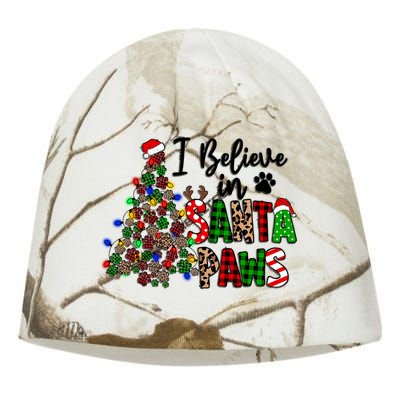 Dog Lover I Believe In Santa Paws Cute Christmas Paw Tree Gift Kati - Camo Knit Beanie