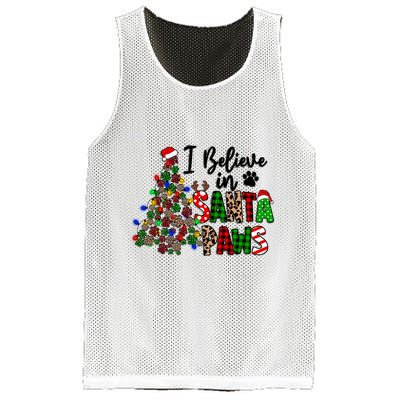 Dog Lover I Believe In Santa Paws Cute Christmas Paw Tree Gift Mesh Reversible Basketball Jersey Tank