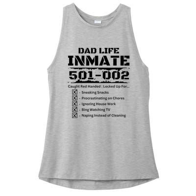 Dad Life Inmate Last Minute Ladies PosiCharge Tri-Blend Wicking Tank