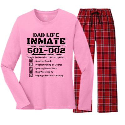 Dad Life Inmate Last Minute Women's Long Sleeve Flannel Pajama Set 