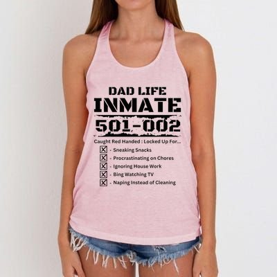 Dad Life Inmate Last Minute Women's Knotted Racerback Tank