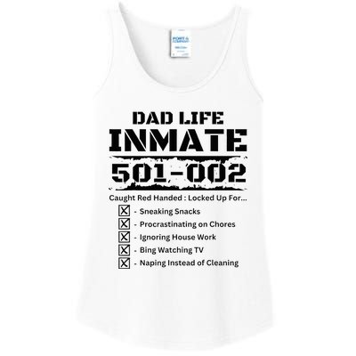 Dad Life Inmate Last Minute Ladies Essential Tank