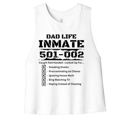 Dad Life Inmate Last Minute Women's Racerback Cropped Tank