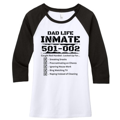 Dad Life Inmate Last Minute Women's Tri-Blend 3/4-Sleeve Raglan Shirt